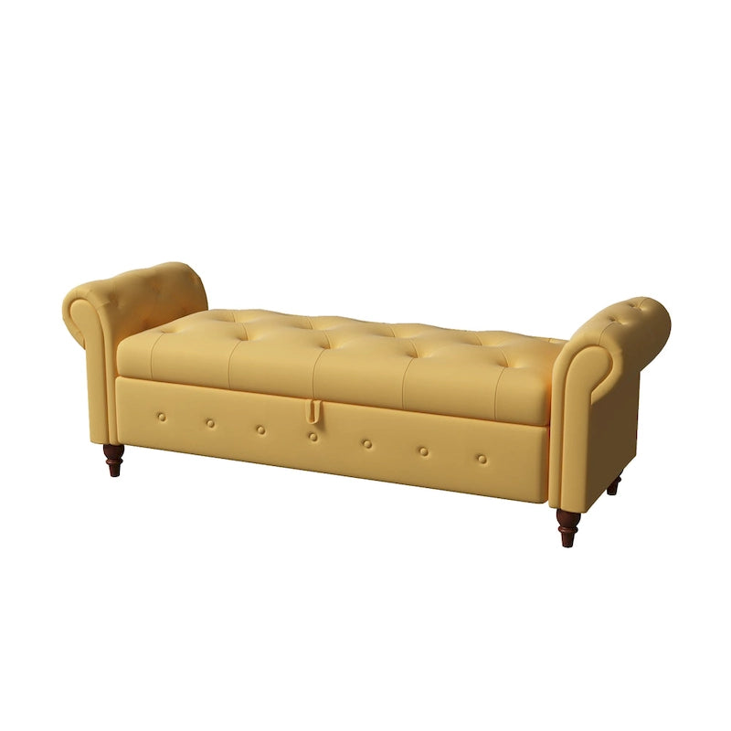 Banc de rangement d'entrée de 63 pouces pour salon ou chambre à coucher
