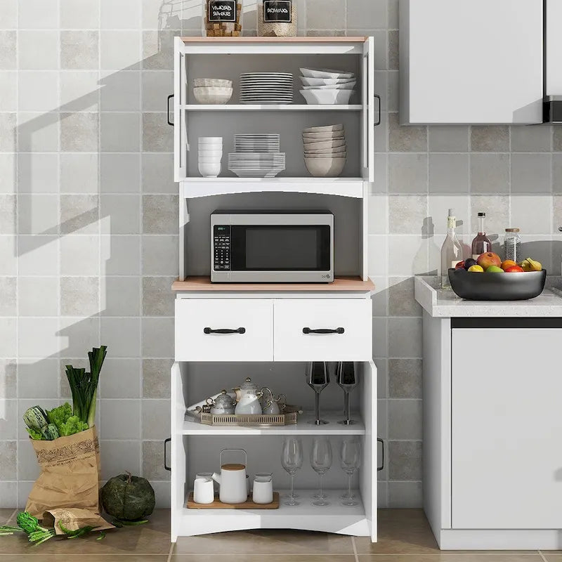 Garde-manger haut de 70 po, armoire de rangement avec comptoir - 23,62 long x 15,75 larg. x 66,9 haut.