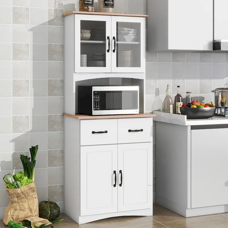 Garde-manger haut de 70 po, armoire de rangement avec comptoir - 23,62 long x 15,75 larg. x 66,9 haut.