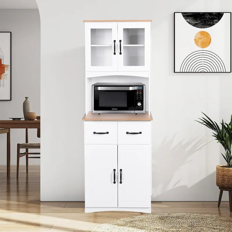 Garde-manger haut de 70 po, armoire de rangement avec comptoir - 23,62 long x 15,75 larg. x 66,9 haut.