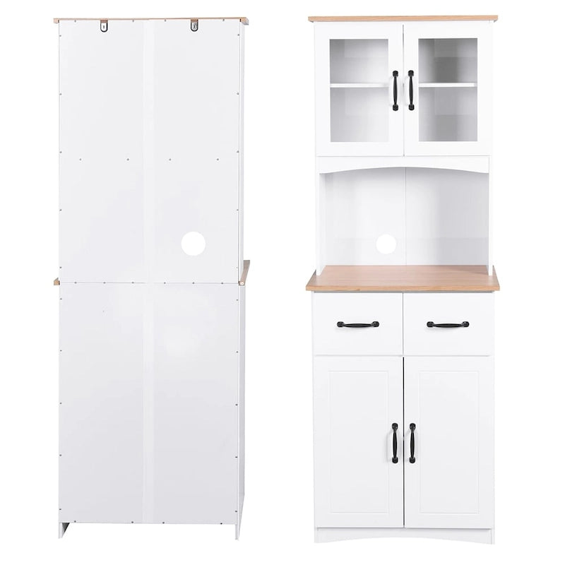 Garde-manger haut de 70 po, armoire de rangement avec comptoir - 23,62 long x 15,75 larg. x 66,9 haut.