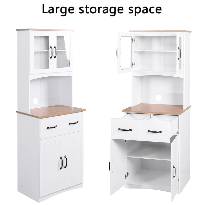 Garde-manger haut de 70 po, armoire de rangement avec comptoir - 23,62 long x 15,75 larg. x 66,9 haut.