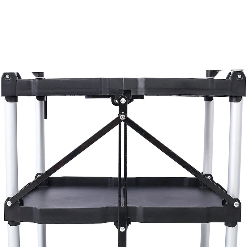 Chariot de service pliable à 3 niveaux, capacité de charge de 22,7 kg par étagère - 65x39x83 cm (LxlxH)