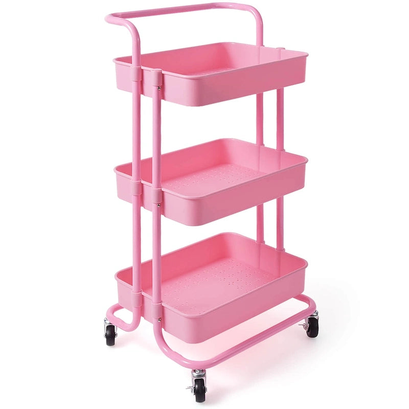 Chariot de rangement à roulettes à 3 niveaux avec roulettes