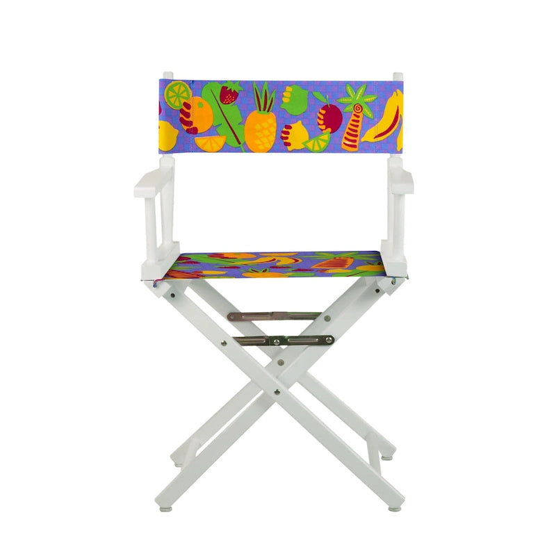 18 Chaise de réalisateur cadre blanc - Calypso Fruit - 21,75 l x 17 P x 33,75 H