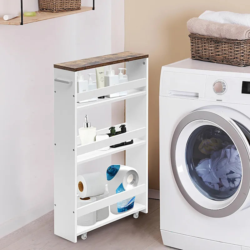 Chariot de rangement roulant à 4 niveaux avec poignée pratique et grand espace