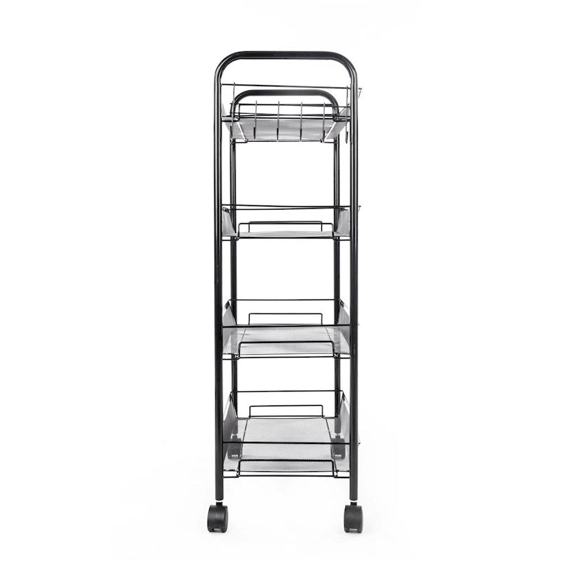 Étagère de rangement roulante en métal à 4 niveaux pour cuisine