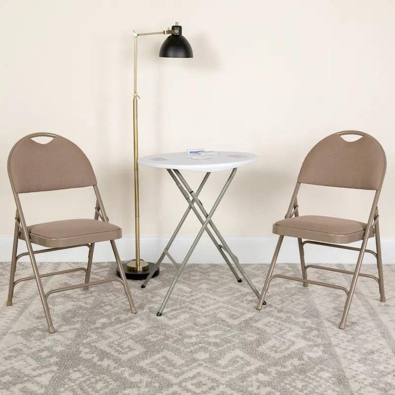 Lot de 2 chaises pliantes ultra-premium très grand format à triple renfort