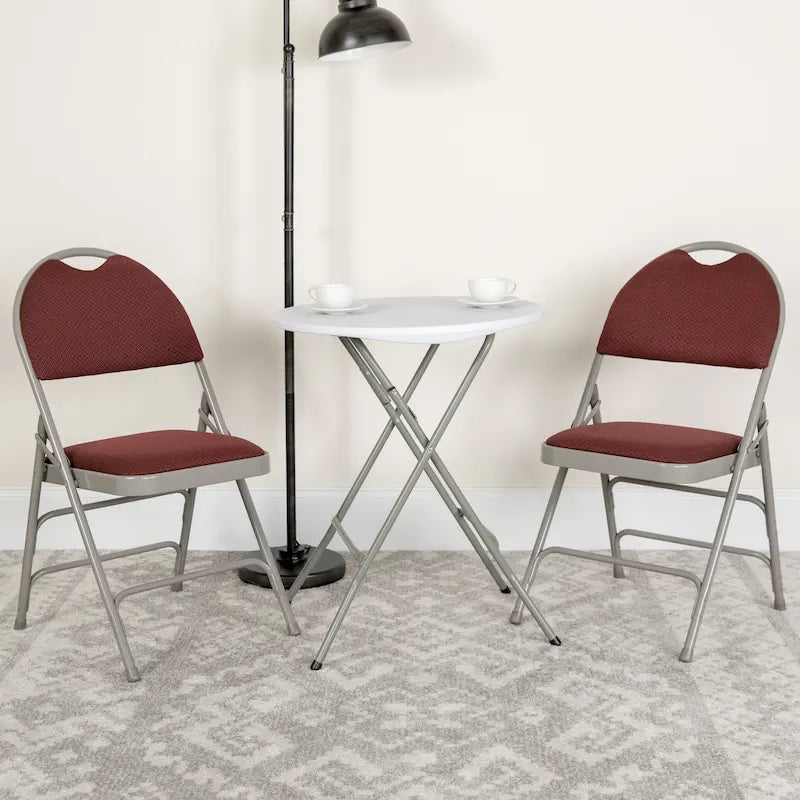 Lot de 2 chaises pliantes ultra-premium très grand format à triple renfort