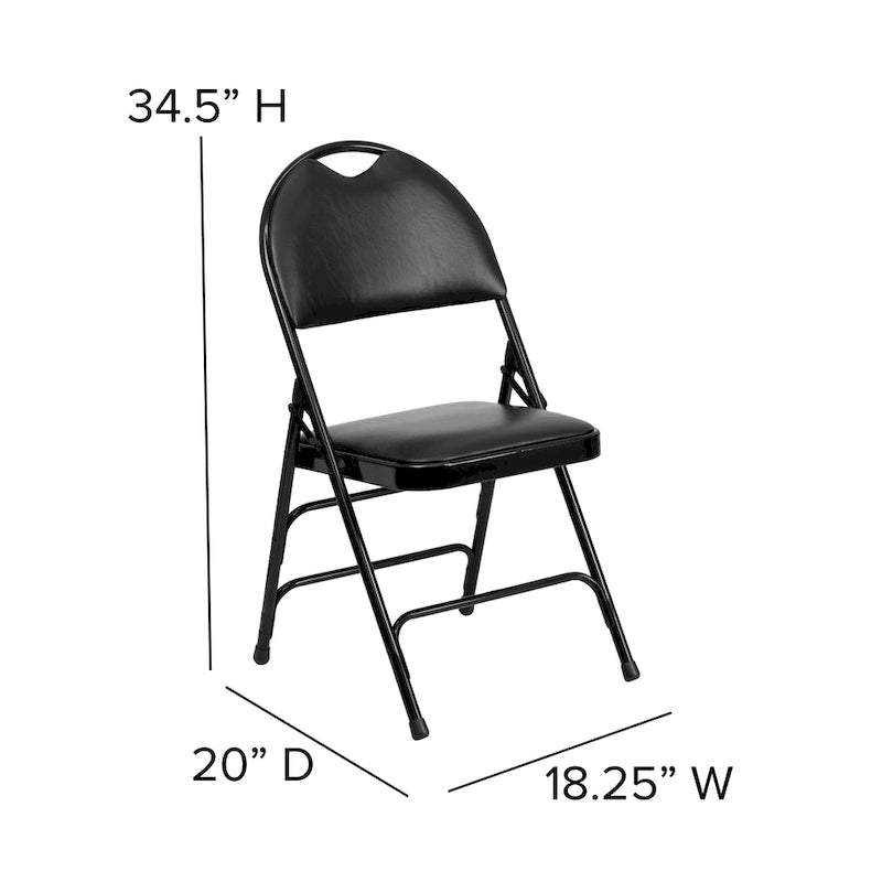 Lot de 2 chaises pliantes ultra-premium très grand format à triple renfort