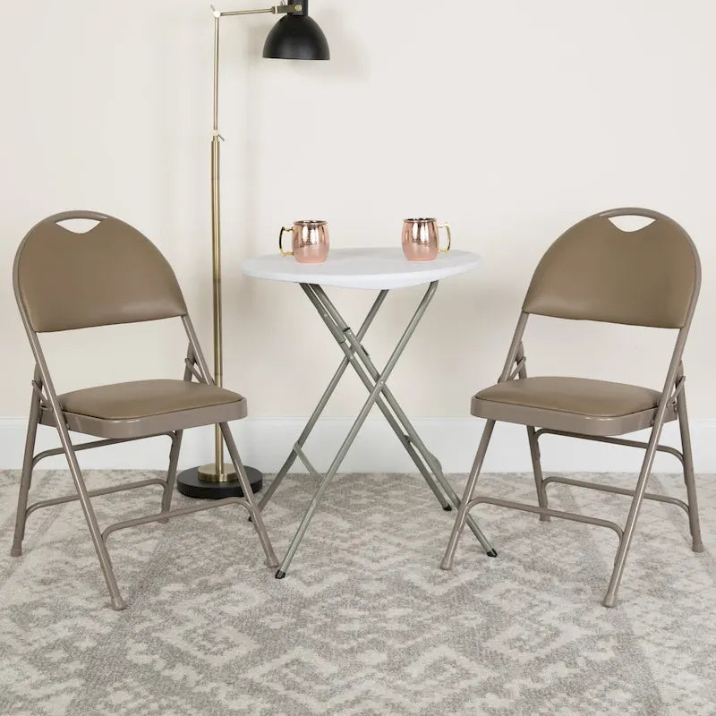 Lot de 2 chaises pliantes ultra-premium très grand format à triple renfort