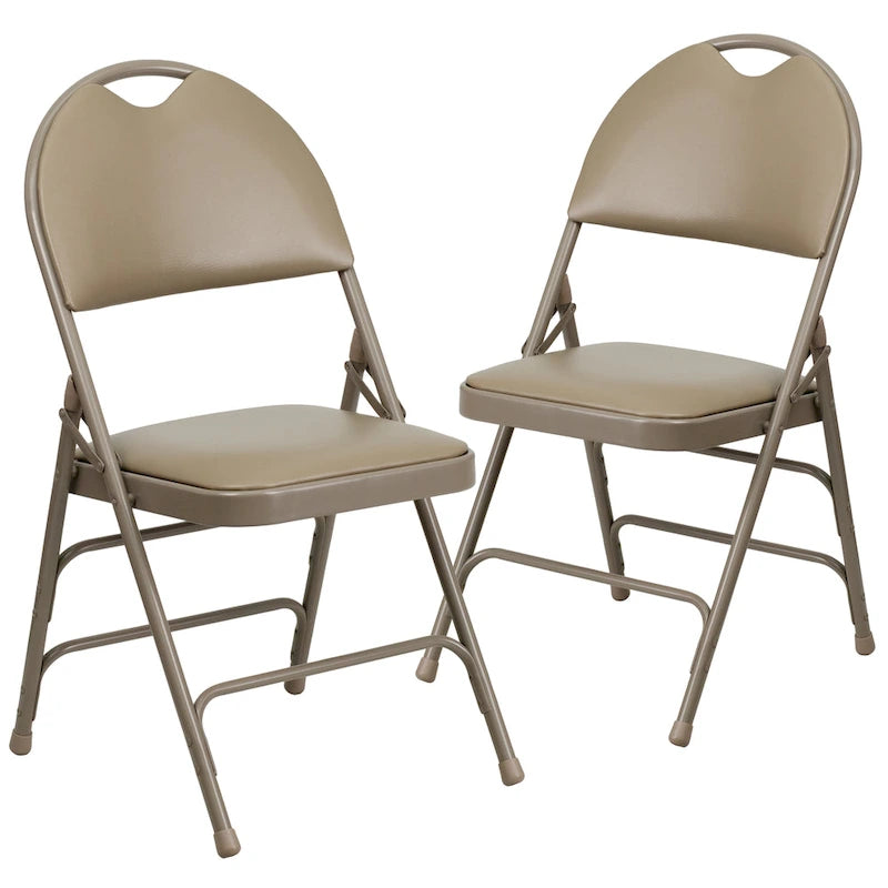 Lot de 2 chaises pliantes ultra-premium très grand format à triple renfort