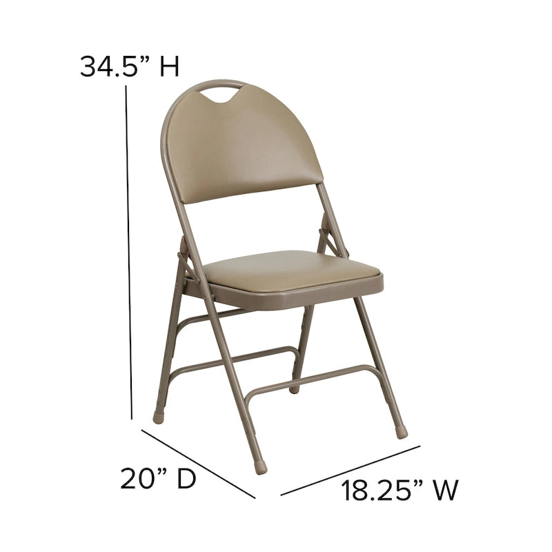 Lot de 2 chaises pliantes ultra-premium très grand format à triple renfort
