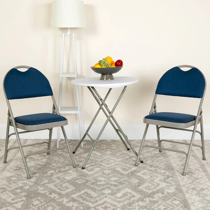 Lot de 2 chaises pliantes ultra-premium très grand format à triple renfort
