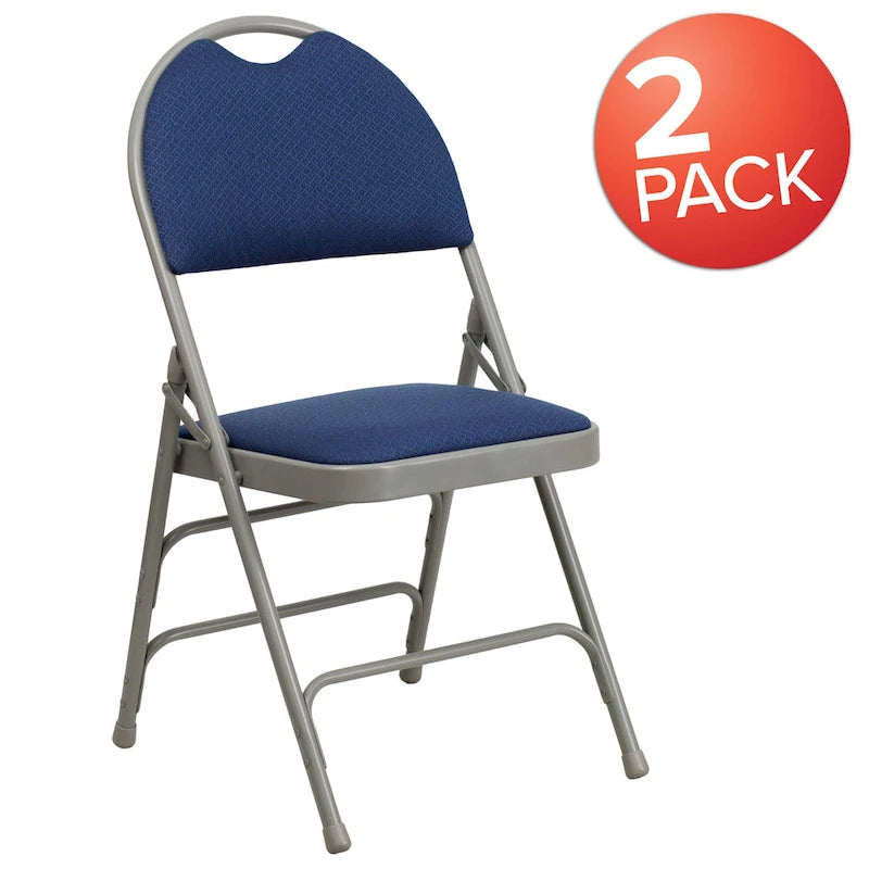 Lot de 2 chaises pliantes ultra-premium très grand format à triple renfort