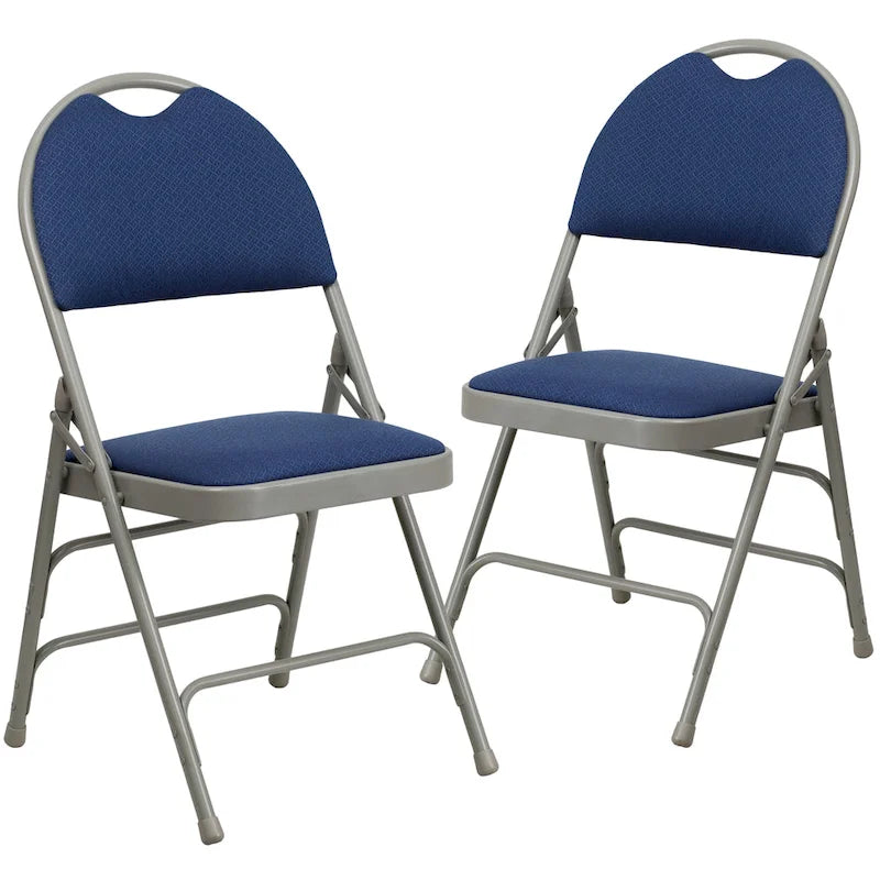 Lot de 2 chaises pliantes ultra-premium très grand format à triple renfort