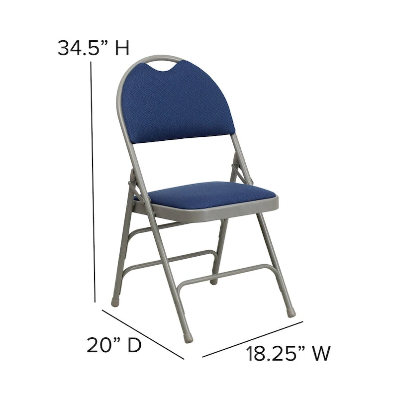 Lot de 2 chaises pliantes ultra-premium très grand format à triple renfort