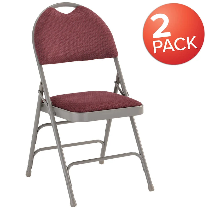 Lot de 2 chaises pliantes ultra-premium très grand format à triple renfort