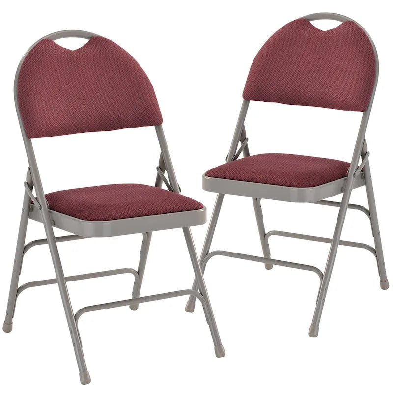 Lot de 2 chaises pliantes ultra-premium très grand format à triple renfort