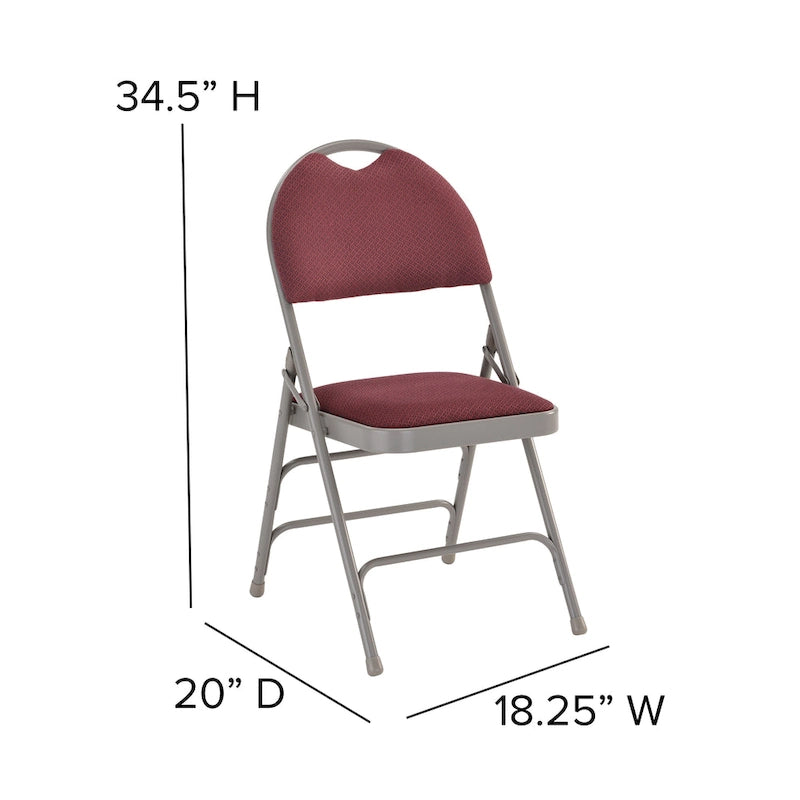 Lot de 2 chaises pliantes ultra-premium très grand format à triple renfort