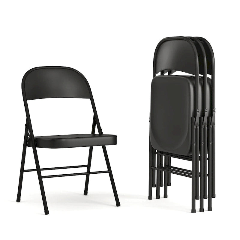 Chaise pliante en métal à double renfort, lot de 4