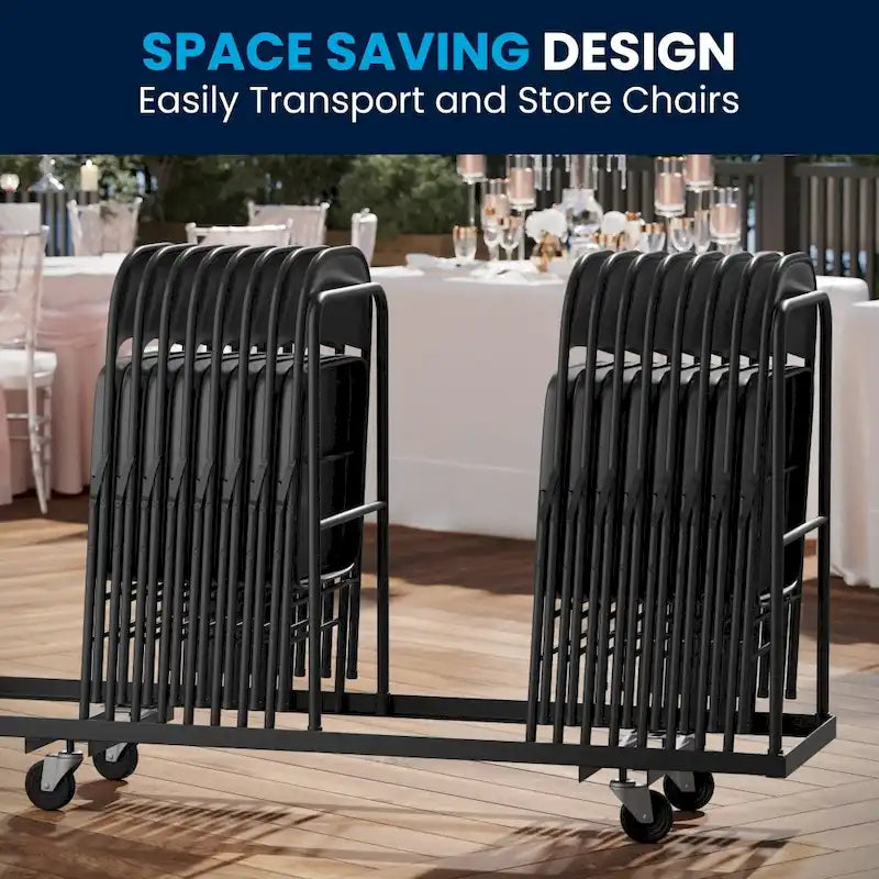 Chaise pliante en métal à double renfort, lot de 4