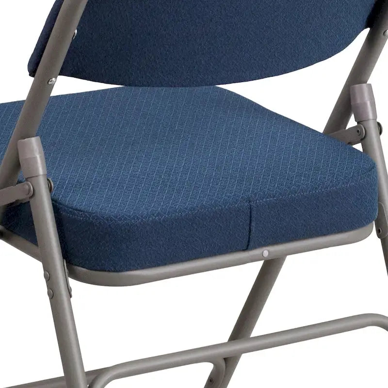 Lot de 2 chaises pliantes en métal, rembourrées en tissu, incurvées, à triple renfort et charnières