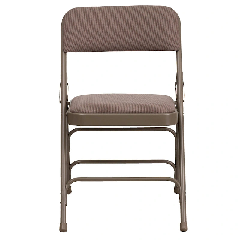 Chaise pliante en métal incurvée à triple renfort et double charnière, lot de 4