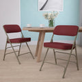 Lot de 2 chaises pliantes rembourrées en métal, avec triple renfort incurvé et double charnière