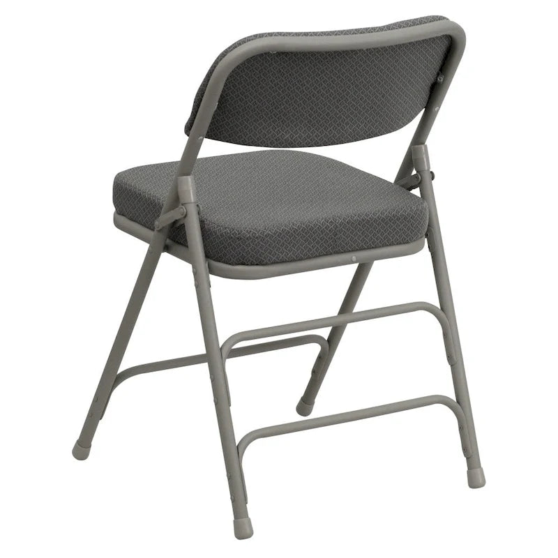 Lot de 2 chaises pliantes rembourrées en métal, avec triple renfort incurvé et double charnière