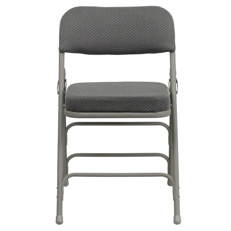 Lot de 2 chaises pliantes rembourrées en métal, avec triple renfort incurvé et double charnière