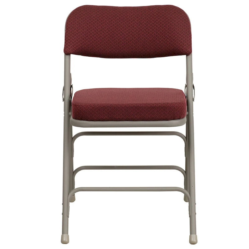 Lot de 2 chaises pliantes rembourrées en métal, avec triple renfort incurvé et double charnière