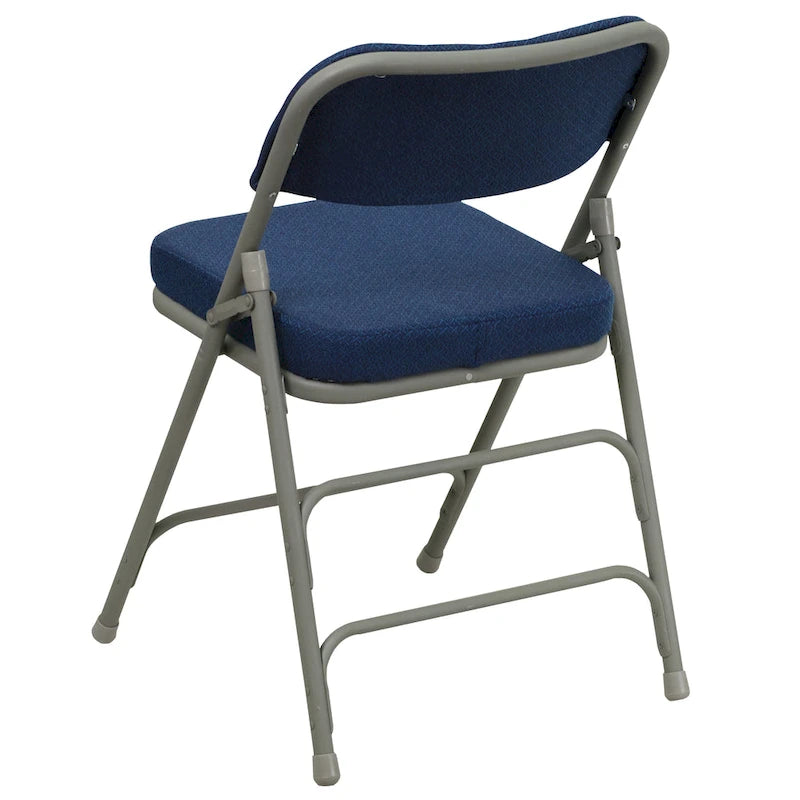 Lot de 2 chaises pliantes rembourrées en métal, avec triple renfort incurvé et double charnière