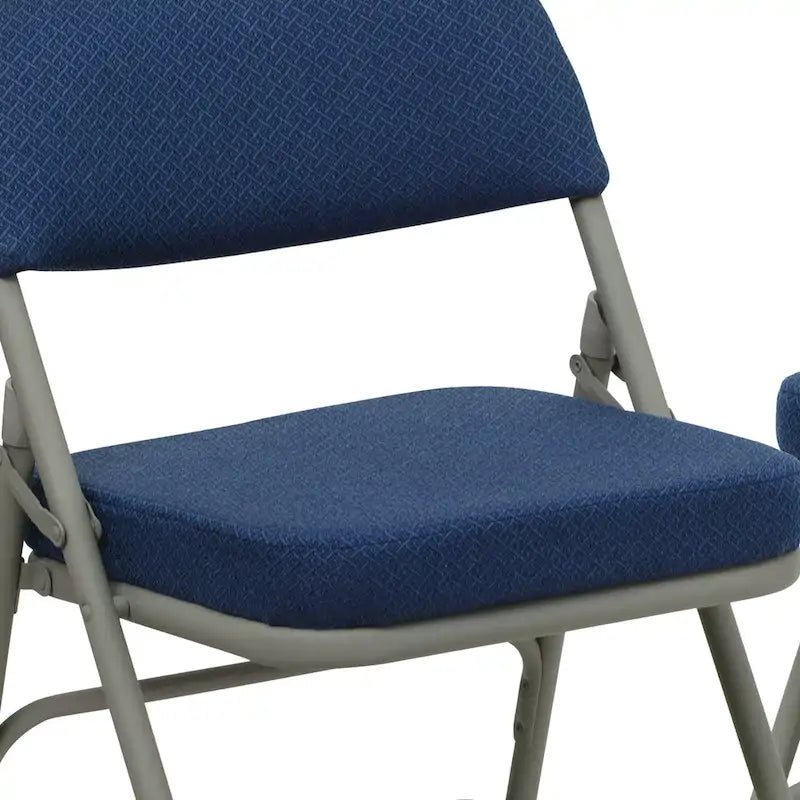 Lot de 2 chaises pliantes rembourrées en métal, avec triple renfort incurvé et double charnière