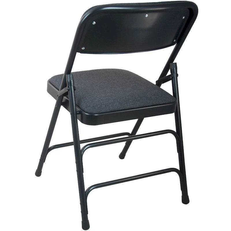 Lot de 2 chaises pliantes en métal Advantage avec dossier rembourré - Assise en tissu