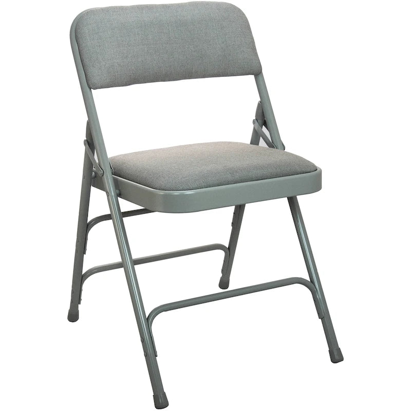 Lot de 2 chaises pliantes en métal Advantage avec dossier rembourré - Assise en tissu