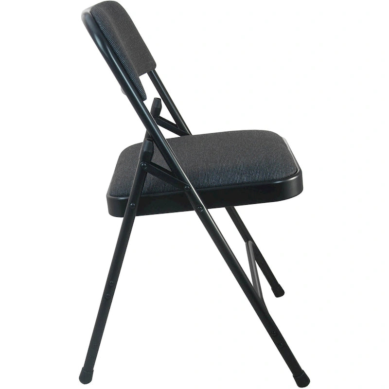 Lot de 2 chaises pliantes en métal Advantage avec dossier rembourré - Assise en tissu
