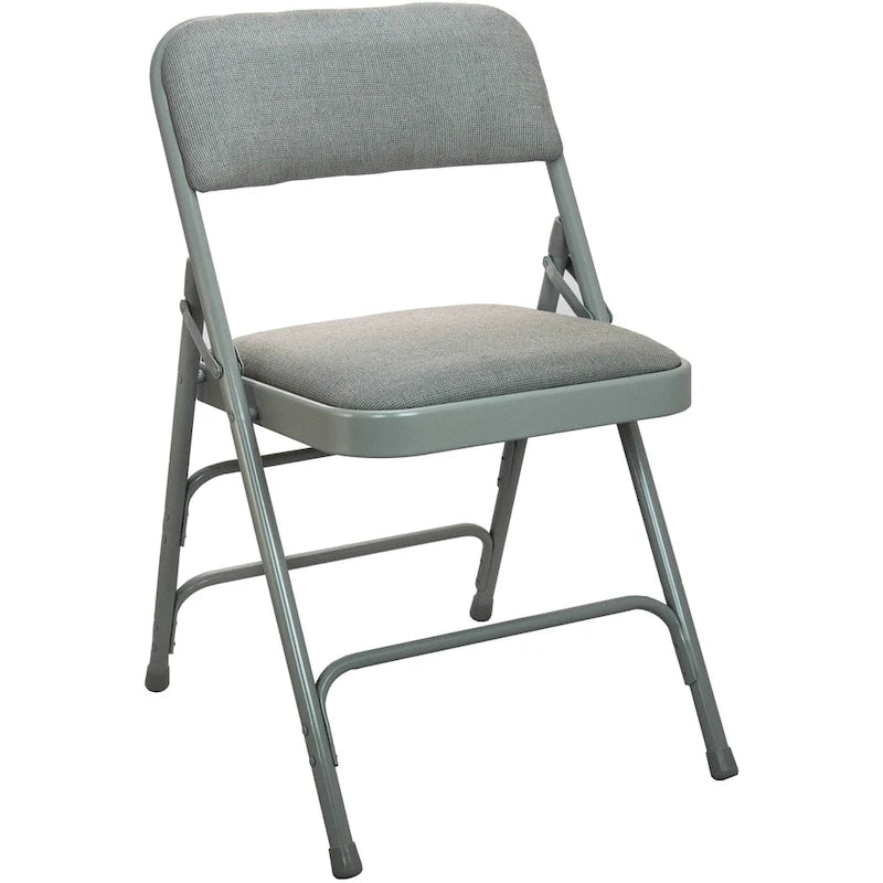 Lot de 2 chaises pliantes en métal Advantage avec dossier rembourré - Assise en tissu