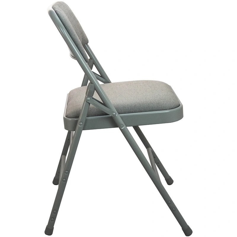 Lot de 2 chaises pliantes en métal Advantage avec dossier rembourré - Assise en tissu