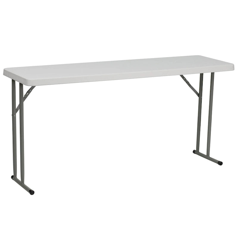 Table de formation pliante rectangulaire en plastique blanc granit 18W x 60L
