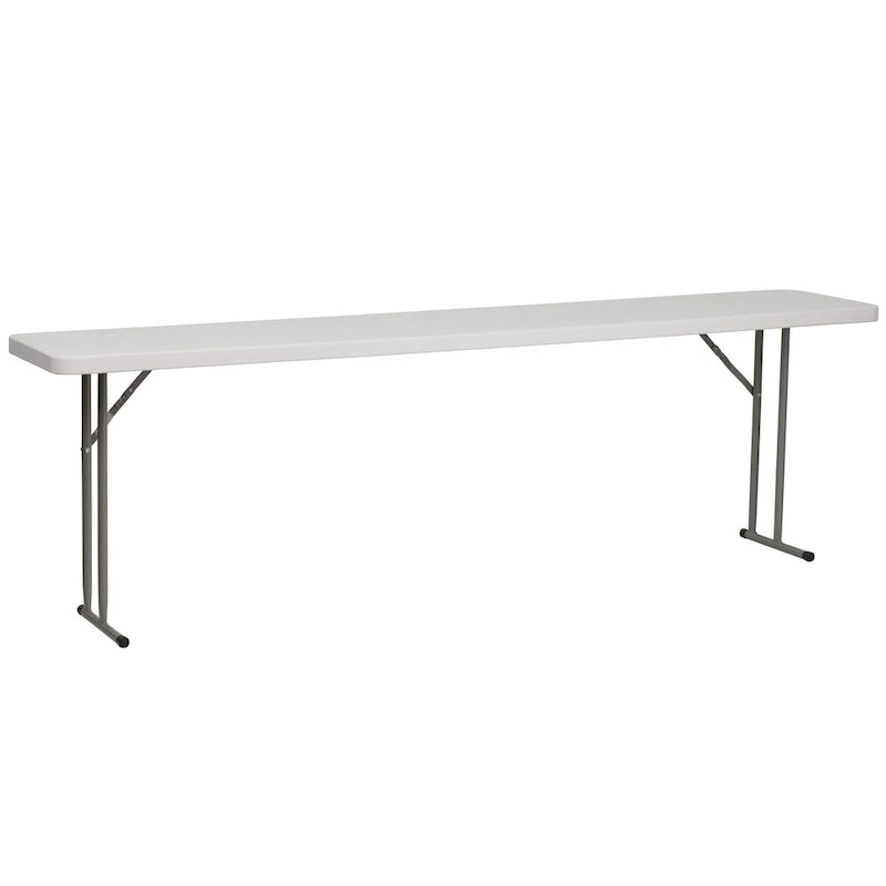 Table pliante d'intérieur/extérieur en plastique blanc 18D x 96L