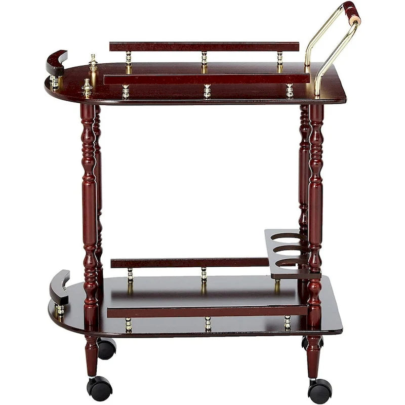 Chariot de service à 2 niveaux, marron - 31,25 H x 24,75 l x 15,75 P pouces
