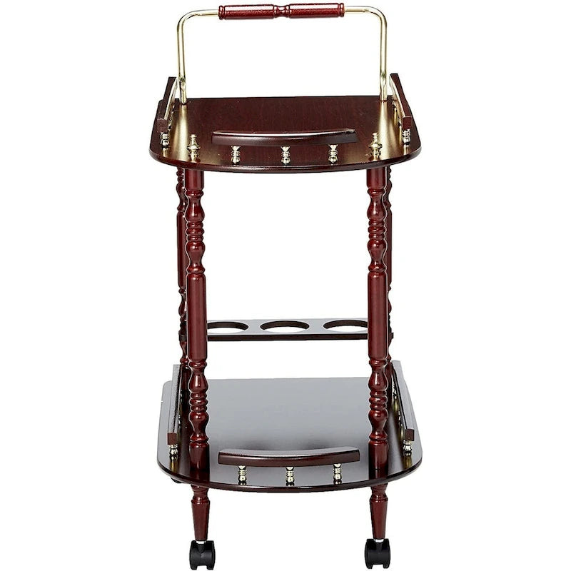 Chariot de service à 2 niveaux, marron - 31,25 H x 24,75 l x 15,75 P pouces
