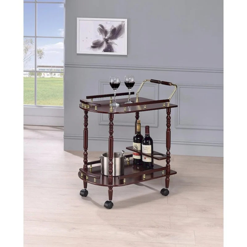 Chariot de service à 2 niveaux, marron - 31,25 H x 24,75 l x 15,75 P pouces