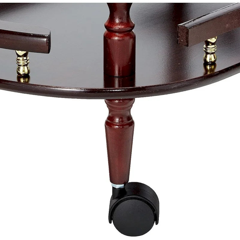 Chariot de service à 2 niveaux, marron - 31,25 H x 24,75 l x 15,75 P pouces