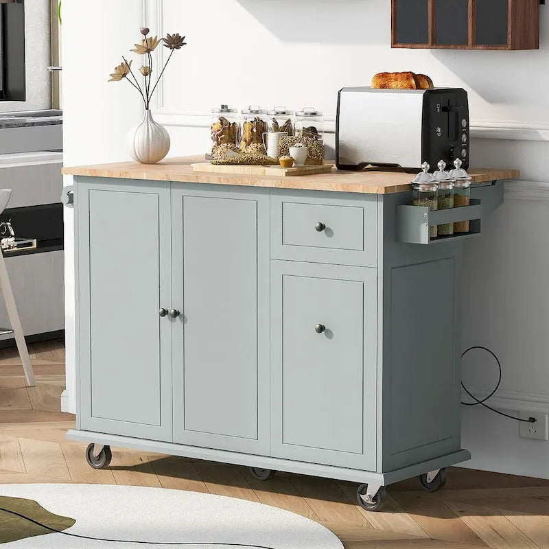 Îlot de cuisine moderne et polyvalent de 53,9 W avec abattant et 3 tiroirs