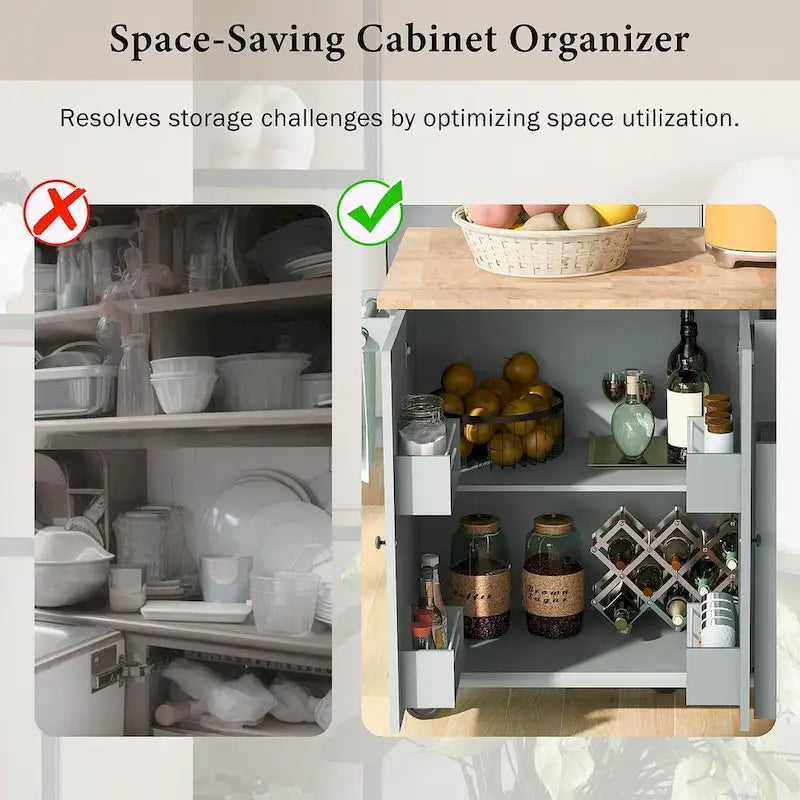 Îlot de cuisine moderne et polyvalent de 53,9 W avec abattant et 3 tiroirs