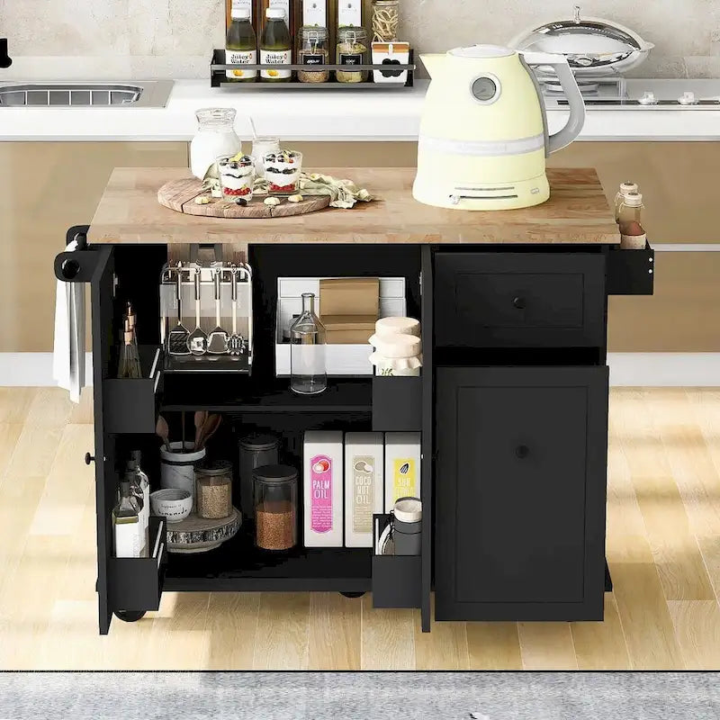 Îlot de cuisine moderne et polyvalent de 53,9 W avec abattant et 3 tiroirs