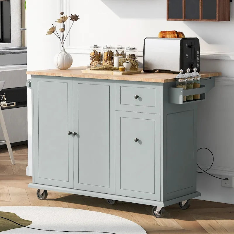 Chariot de Cuisine Roulant de 53,9 cm de Large avec Étagère de Rangement Interne et Organisateur de Placard Coulissant à 3 Niveaux