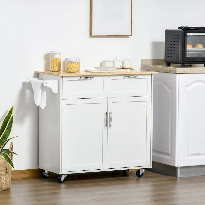 41 îlots de cuisine modernes roulants avec plateau en bois d'hévéa